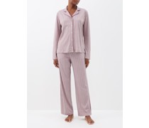 Cayla Houndstooth-print Organic-cotton Pyjamas