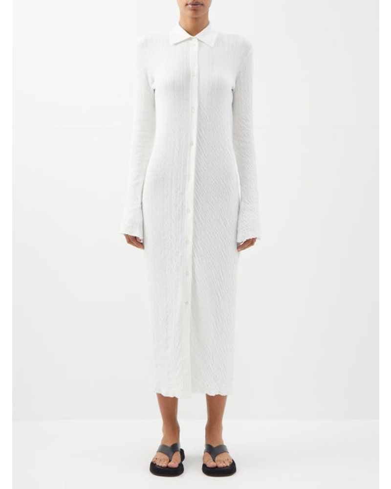Joseph Damen Crinkled-cotton Midi Shirt Dress