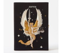 Justice Tarot Embroidered Book Clutch Bag