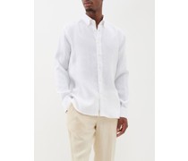 Point-collar Linen Shirt