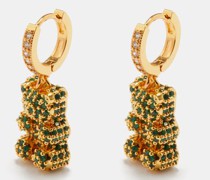 Nostalgia Bear Crystal & 18kt Gold-plated Earrings