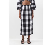 Denise Check Organic-cotton Jersey Skirt