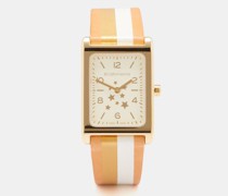 Daybreak Citrine, Leather & Gold-plated Watch