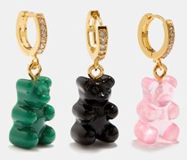 Nostalgia Bear 18kt Gold-plated Earring Set