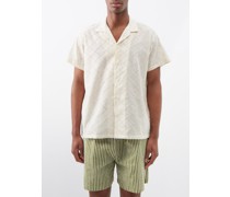 Embroidered Cotton Short-sleeved Shirt