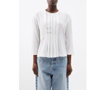 Tuck-front Silk Top