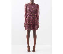 Ava-b Floral-print Silk-blend Chiffon Mini Dress