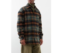 Checked Wool-blend Flannel Overshirt