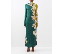 Halle Jasmine-print Jersey Maxi Dress