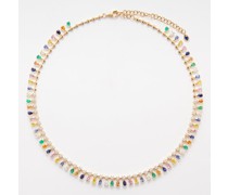 Shaker Diamond, Ruby, Sapphire & 18kt Gold Choker