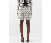 Frayed-hem Cotton-blend Bouclé Mini Skirt