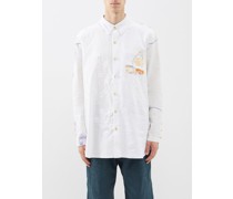 Nathan 1920s Floral-embroidery Linen Shirt