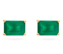Green Onyx & 14kt Gold Stud Earrings