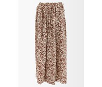 Floral-print Silk-crepe Maxi Skirt