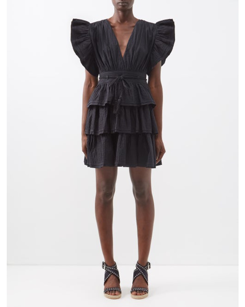Ulla Johnson Damen Camilla Ruffled Pintucked Cotton Mini Dress
