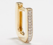 Diamond & 9kt Gold Single Hoop Earring