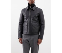 Flap-pocket Leather Jacket