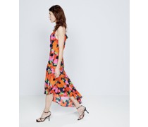 Strong Flower-print Side Godet Slip Dress