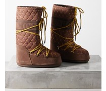 Icon Suede And Quilted-nylon Snow Boots