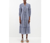 Suki Checked Cotton-blend Seersucker Midi Dress