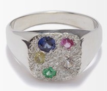 Hanging Basket Sapphire And Sterling-silver Ring