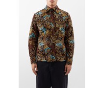 Halva Floral-embroidered Velvet Overshirt