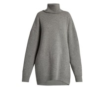 Displaced-sleeve Roll-neck Wool Sweater