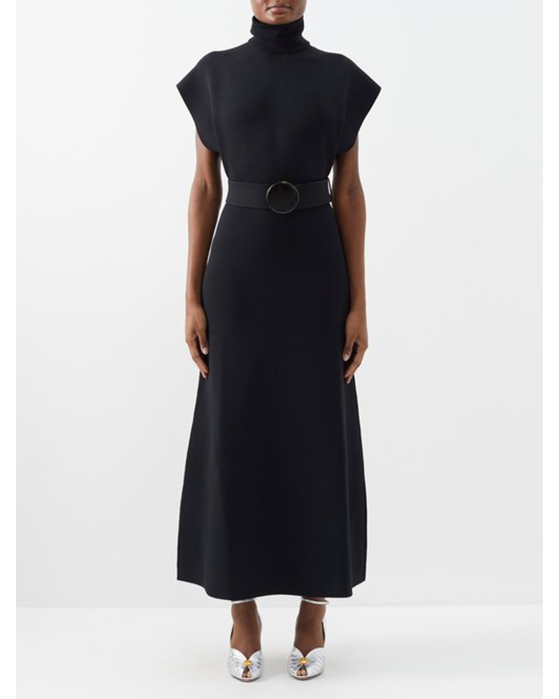 Gucci Damen Roll-neck Belted Maxi Dress