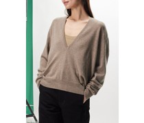 Deep V-neck Wool-blend Sweater