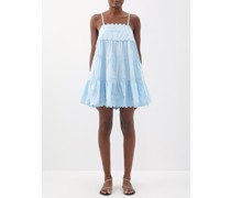Ricrac-trim Scalloped Cotton Dress