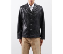 Francis Croc-embossed Faux-leather Jacket