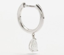 Diamond Drop Diamond & 18kt White-gold Earring