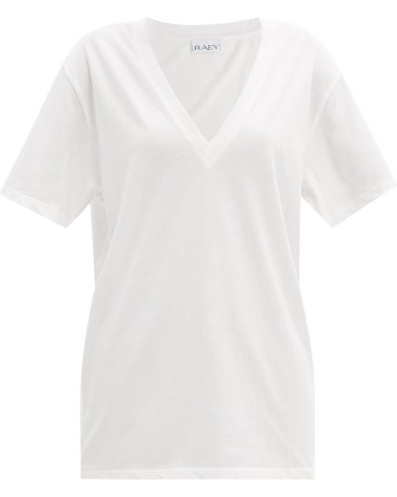 Raey Damen Recycled-yarn Deep V-neck T-shirt