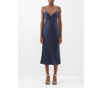 Robe en satin de soie à encolure en V Issa