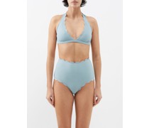 Spring Scalloped Halterneck Bikini Top