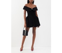Off-the-shoulder Corset Velvet Mini Dress