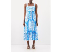 Palladio-print Cotton Midi Dress