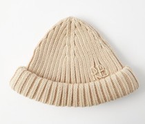 Logo-embroidered Ribbed Cotton Beanie