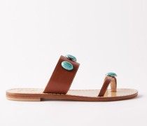 Veruska Leather Flat Sandals