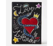 L'amour Embroidered Book Clutch Bag