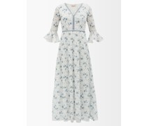 Bella V-neck Floral-print Cotton Dress