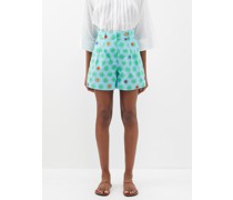 Beatrice High-rise Printed Cotton Shorts