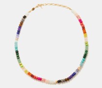 Iris Beaded 18kt Gold-plated Necklace