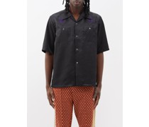 Cowboy Embroidered Satin Shirt