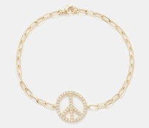 Peace Out Diamond & 14kt Gold Bracelet