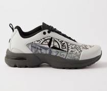 S0303 Logo-print Rubberised Faux-leather Trainers