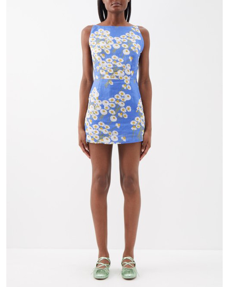 BERNADETTE Damen Kimberly Floral-print Linen Mini Dress
