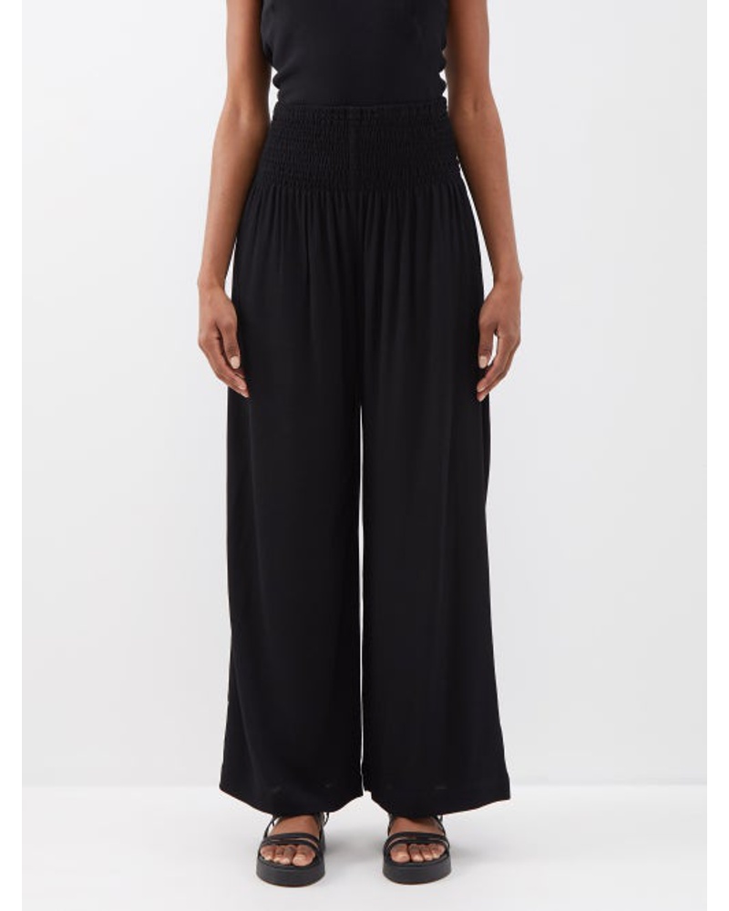 THREE GRACES Damen Barbara Shirred-waistband Trousers