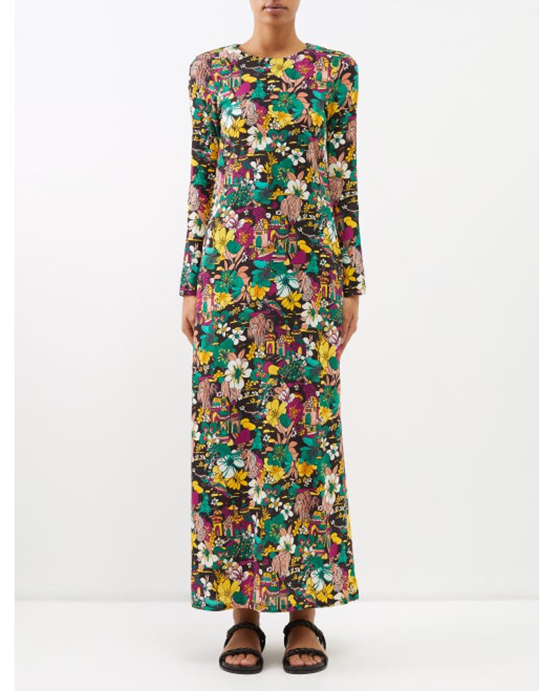 La DoubleJ Damen Floral-print Jersey Dress
