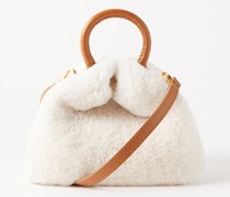 Baozi Leather-trim Shearling Cross-body Bag